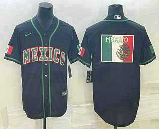 Mens Mexico Baseball 2023 Black World Big Logo Classic Stitched Jerseys->2023 world baseball classic->MLB Jersey
